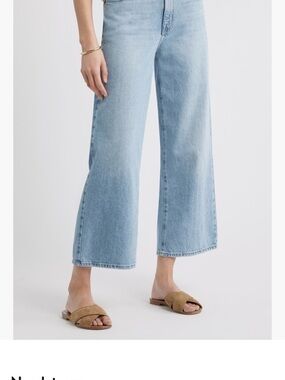 Nordstrom Light Blue Wide-Leg Cropped Jeans